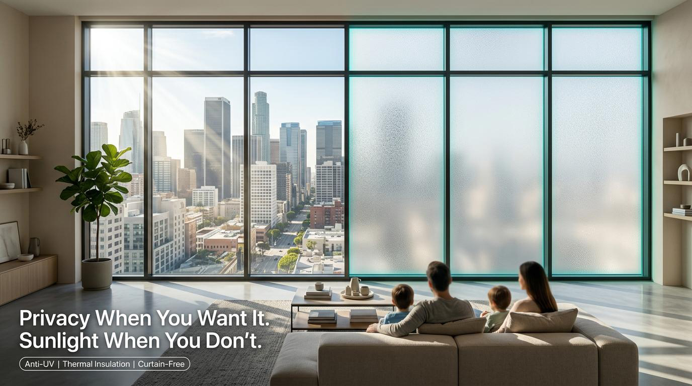 Residential smart glass living room