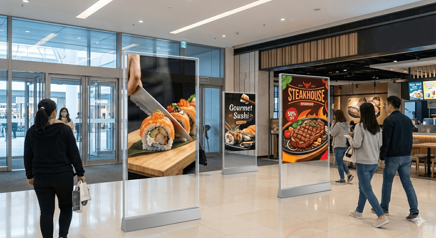Mall advertising totems