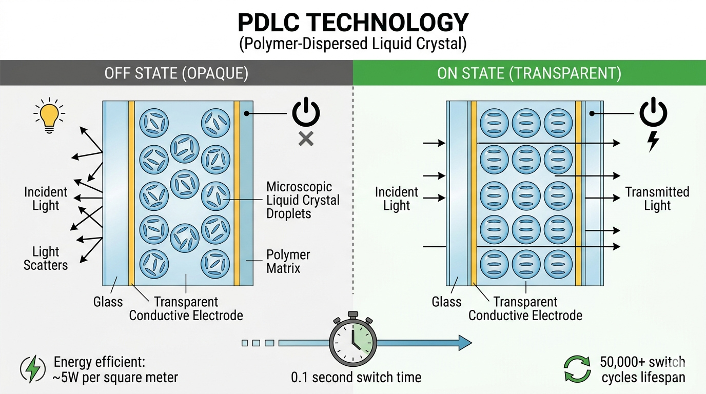 PDLC liquid crystal technology diagram